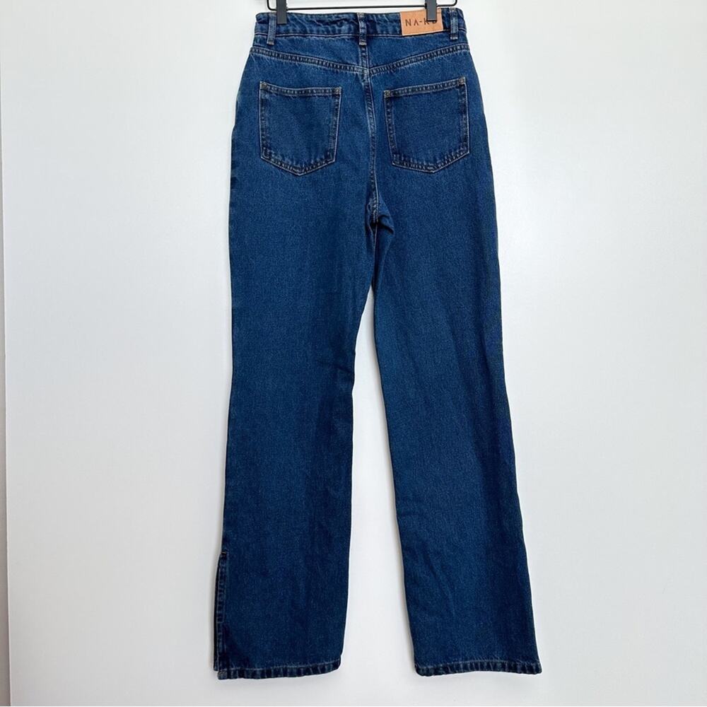 NA-KD Split Hem High Waist Denim Jeans - Picture 3 of 12